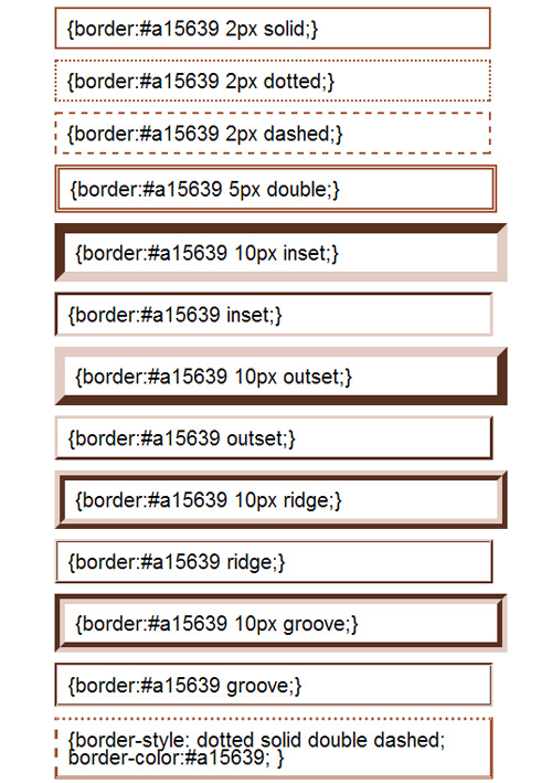 CSS border styles