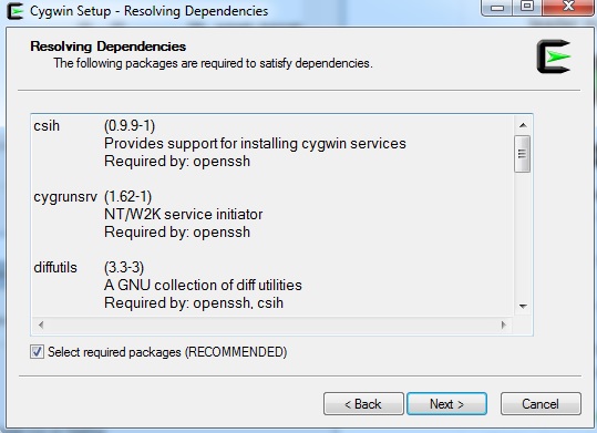 install cygwin 7 dependencies
