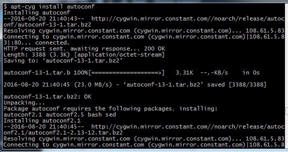 cygwin install autoconf