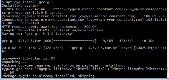cygwin install gcc