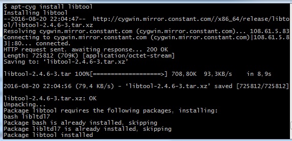 cygwin install libtool
