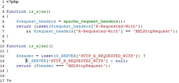 How to detect AJAX request in PHP