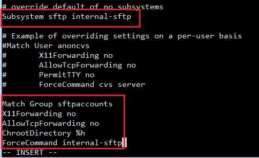 change config sshd for sftp 2