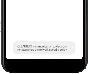 cleartext communication to not permitted by network security policy