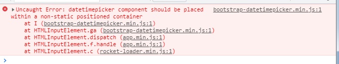bootstrap datetimepicker error