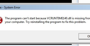 VCRUNTIME140.dll is missing