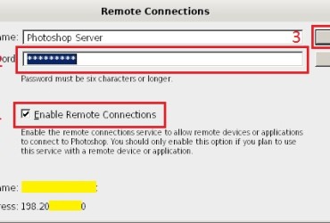 photoshop remote connections password